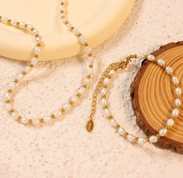 Luula Pearl Set - 18K Gold Plated