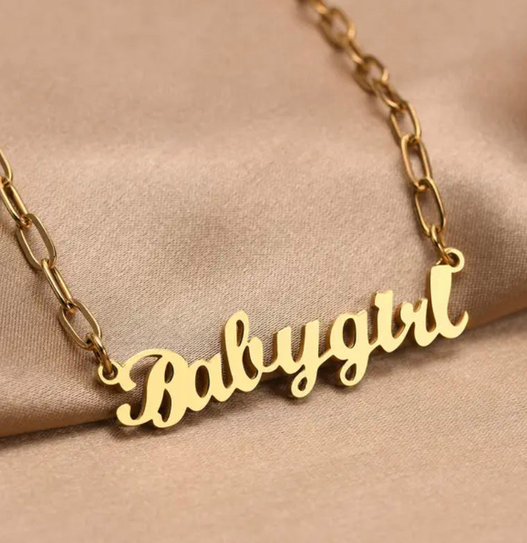 Paper Clip chain | 18k Gold plated Personalized Name Necklaces