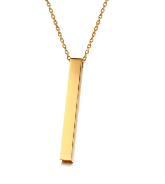 Engraved Vertical Necklace | 18k Gold plated Personalized Name Necklaces