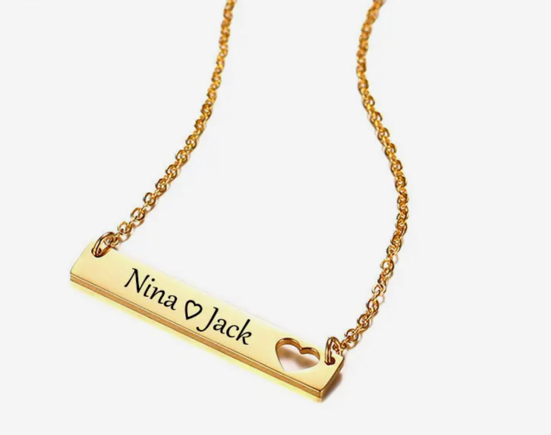 Engraved Necklace | 18k Gold plated Custom Name Necklaces