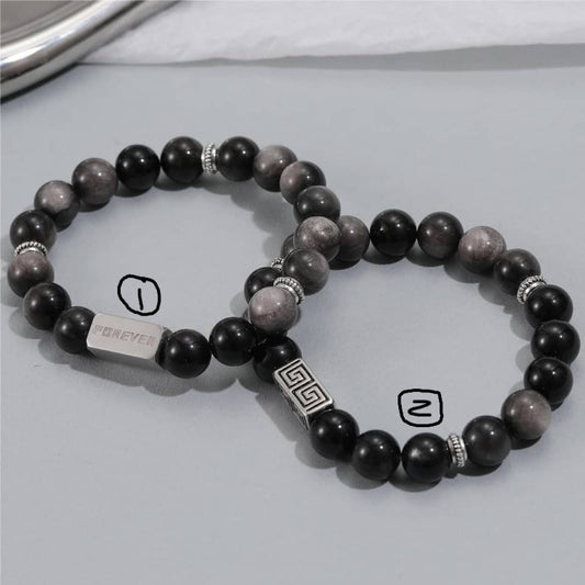 Munir Natural Stone Bracelet - Stainless Steel