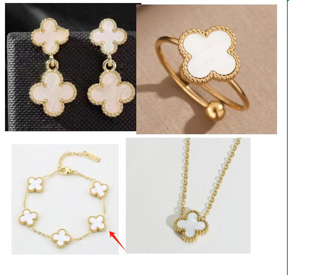 White Ubax Van Cleef Set 3.0  - 18K Gold Plated