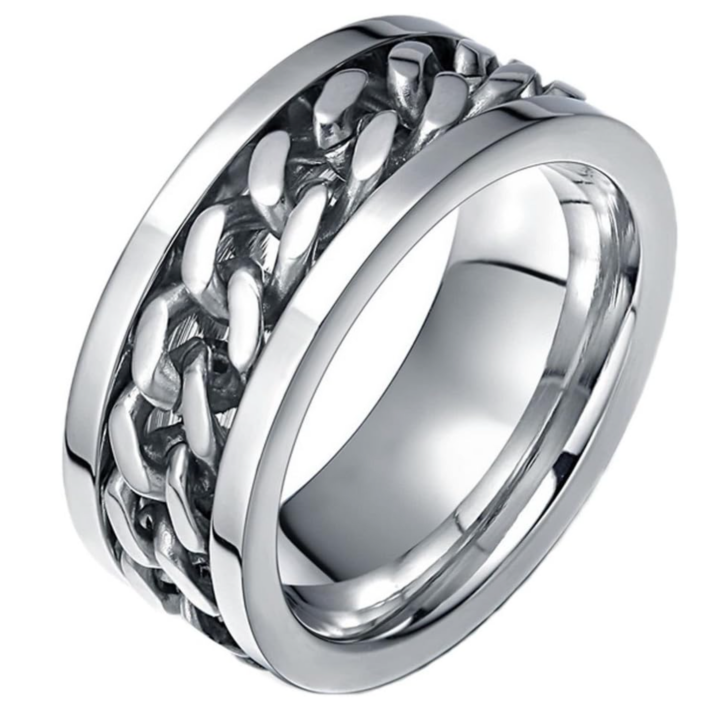 Ahmed Spinner Chain Ring - Stainless Steel