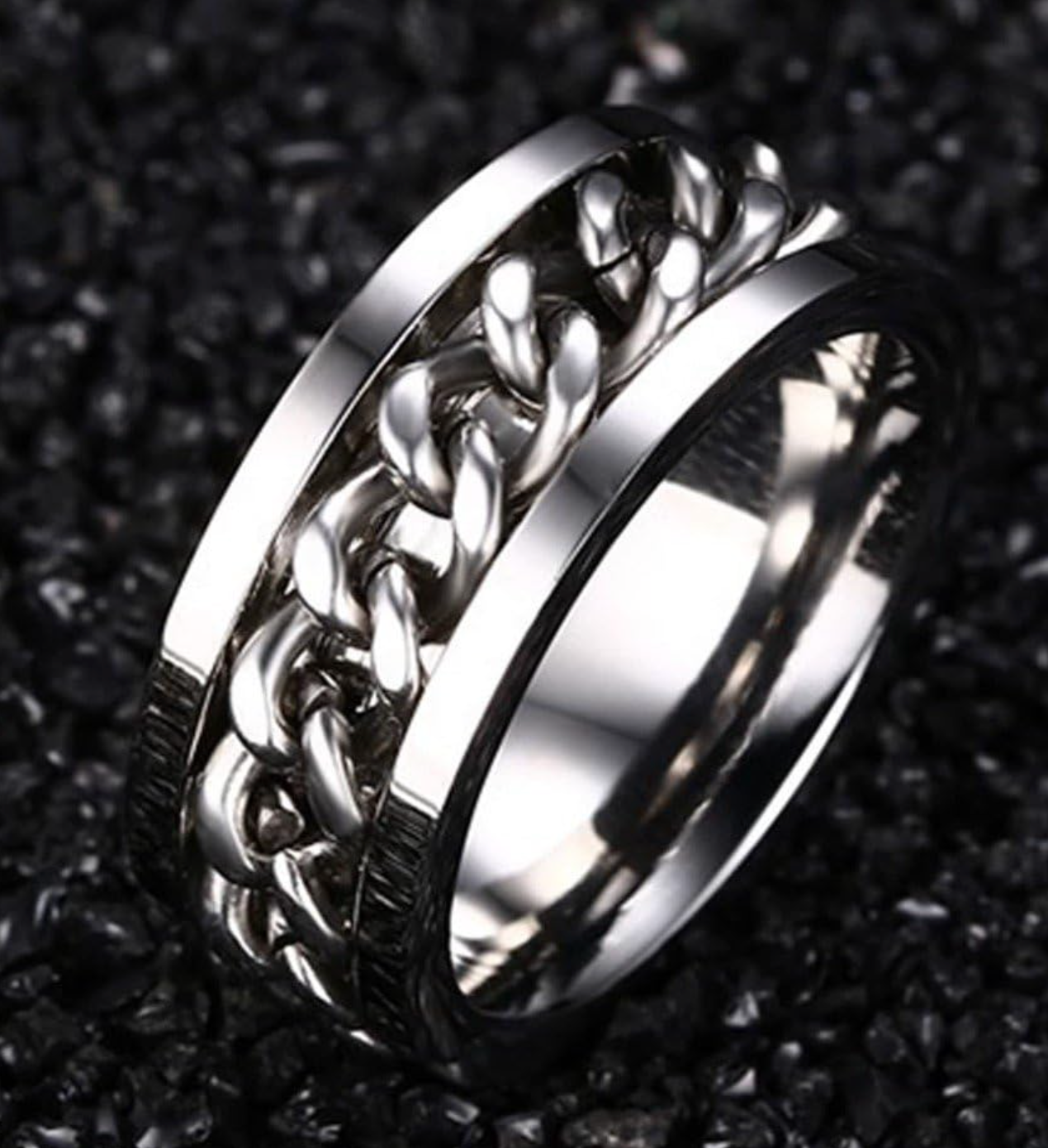 Ahmed Spinner Chain Ring - Stainless Steel