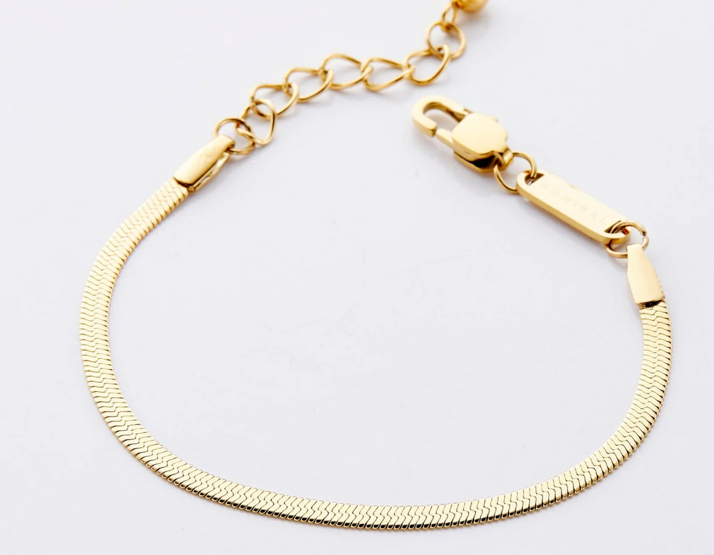 Assiya Herringbone Chain Bracelet | Kids Girls 18K Gold Plated