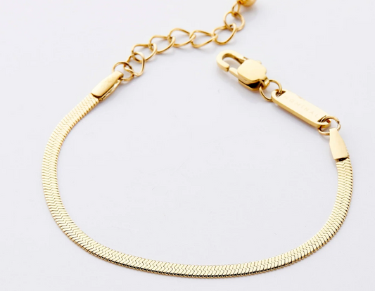 Assiya Herringbone Chain Bracelet | Kids Girls 18K Gold Plated