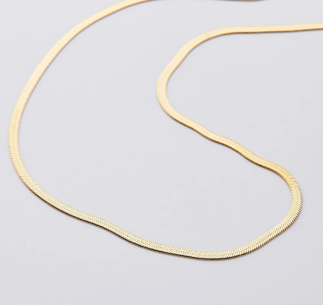 Assiya Herringbone Chain Necklace | Kids Girls 18K Gold Plated