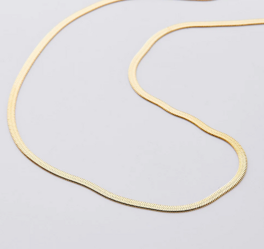 Assiya Herringbone Chain Necklace | Kids Girls 18K Gold Plated