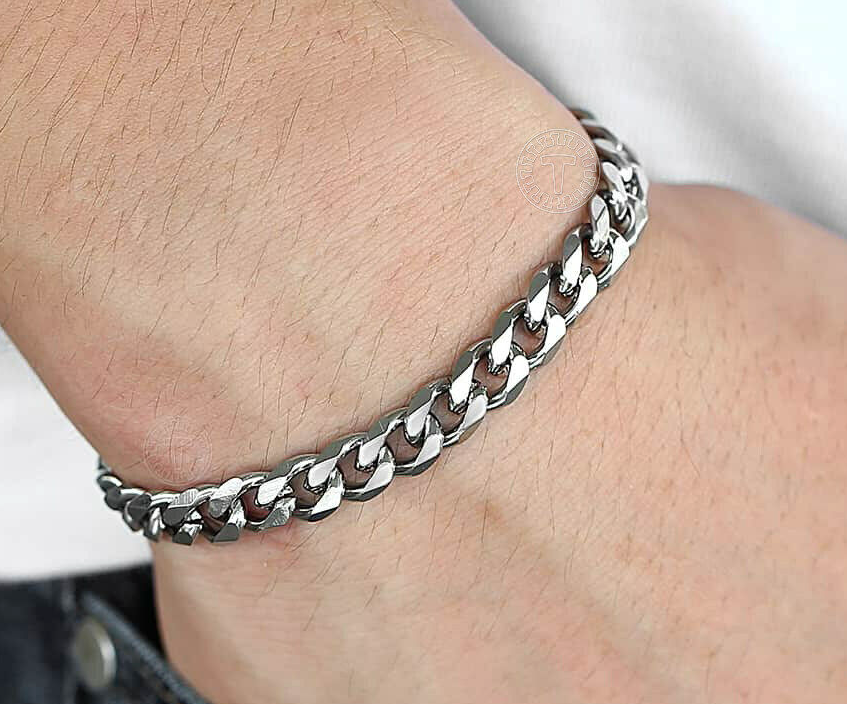 Wais Cuban Chain Bracelet For Men - Stainless Steel