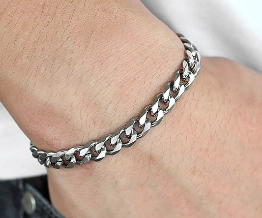 Wais Cuban Chain Bracelet For Men - Stainless Steel