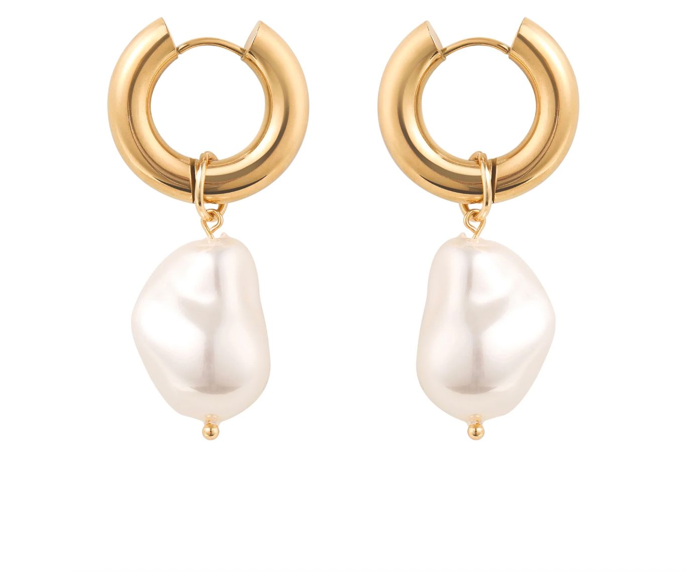 Simane Pearl Earrings- 18k Gold Plated