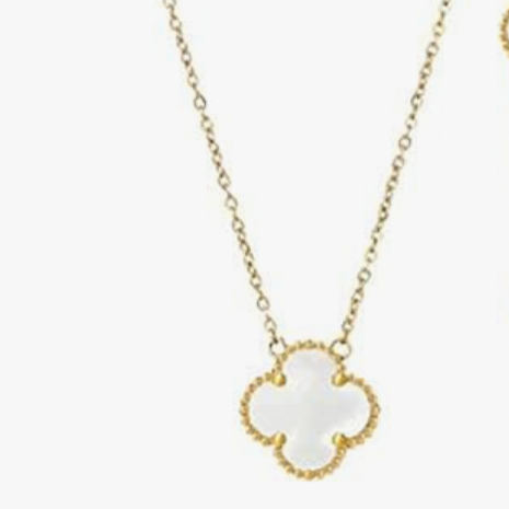 White Ubax Van Cleef Necklace - 18K Gold Plated