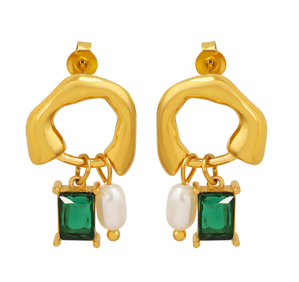 Elwaad Emerald Set - 18K Gold Plated