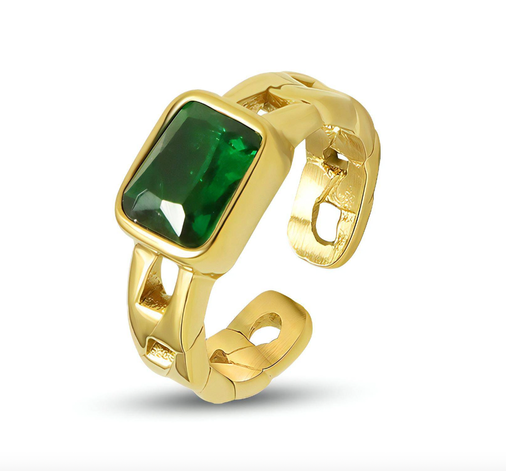 Elwaad Emerald Set - 18K Gold Plated