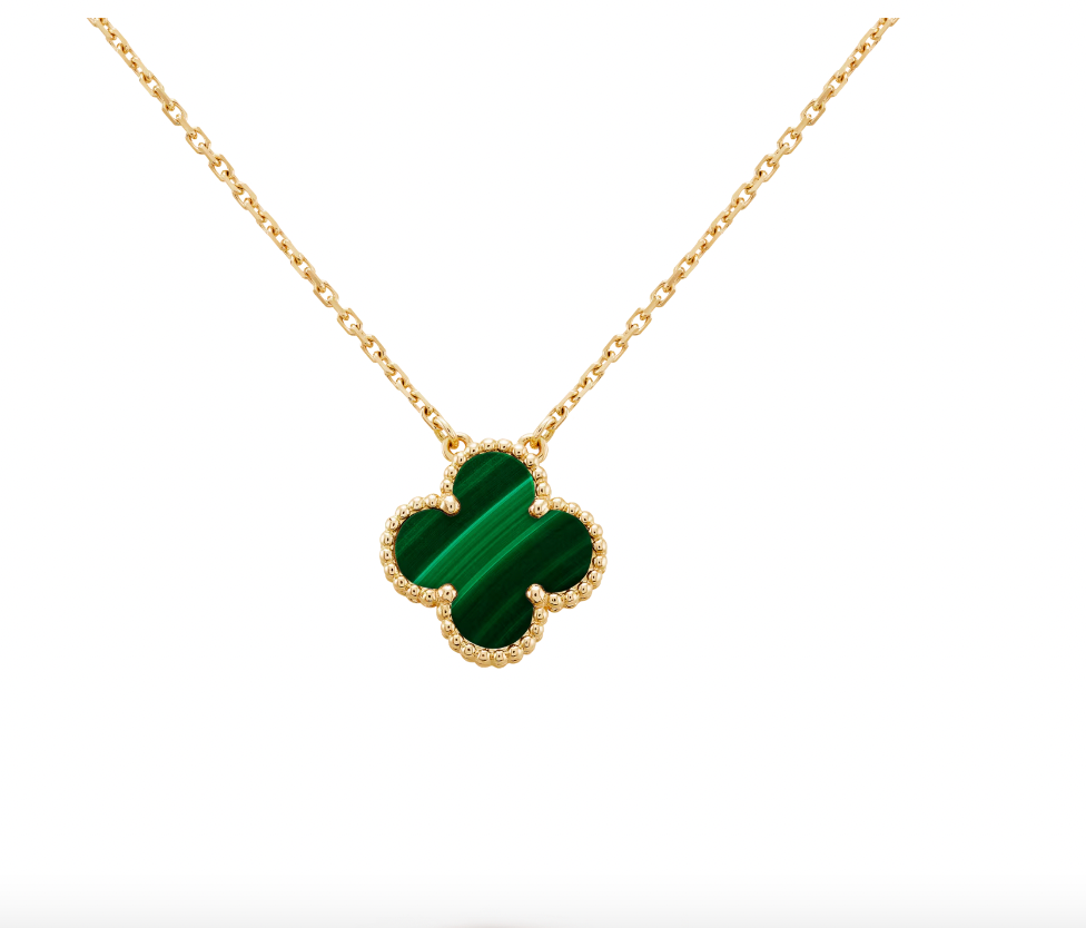 Green Ubax Van Cleef Necklace - 18K Gold Plated