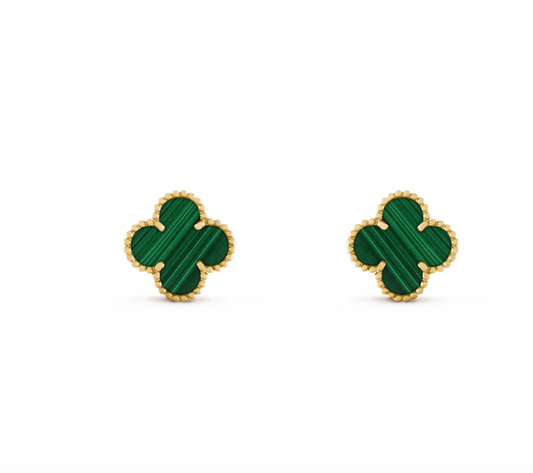 Green Ubax Van Cleef Earrings - 18K Gold Plated