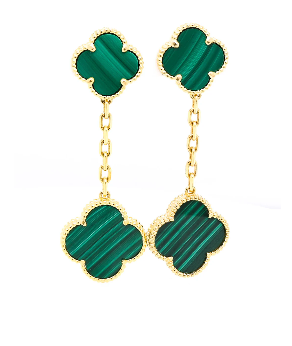 Green Ubax Van Cleef Earrings 2.0 - 18K Gold Plated