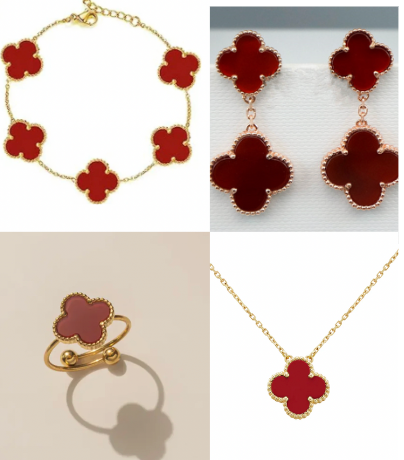 Red Ubax Van Cleef Set 3.0  - 18K Gold Plated