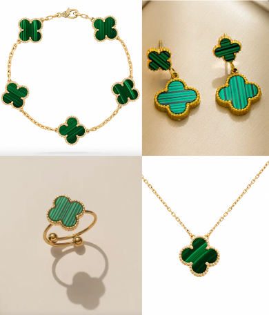 Green Ubax Van Cleef Set 3.0  - 18K Gold Plated