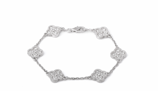 Silver Ubax Van Cleef Bracelet - 18K Gold Plated