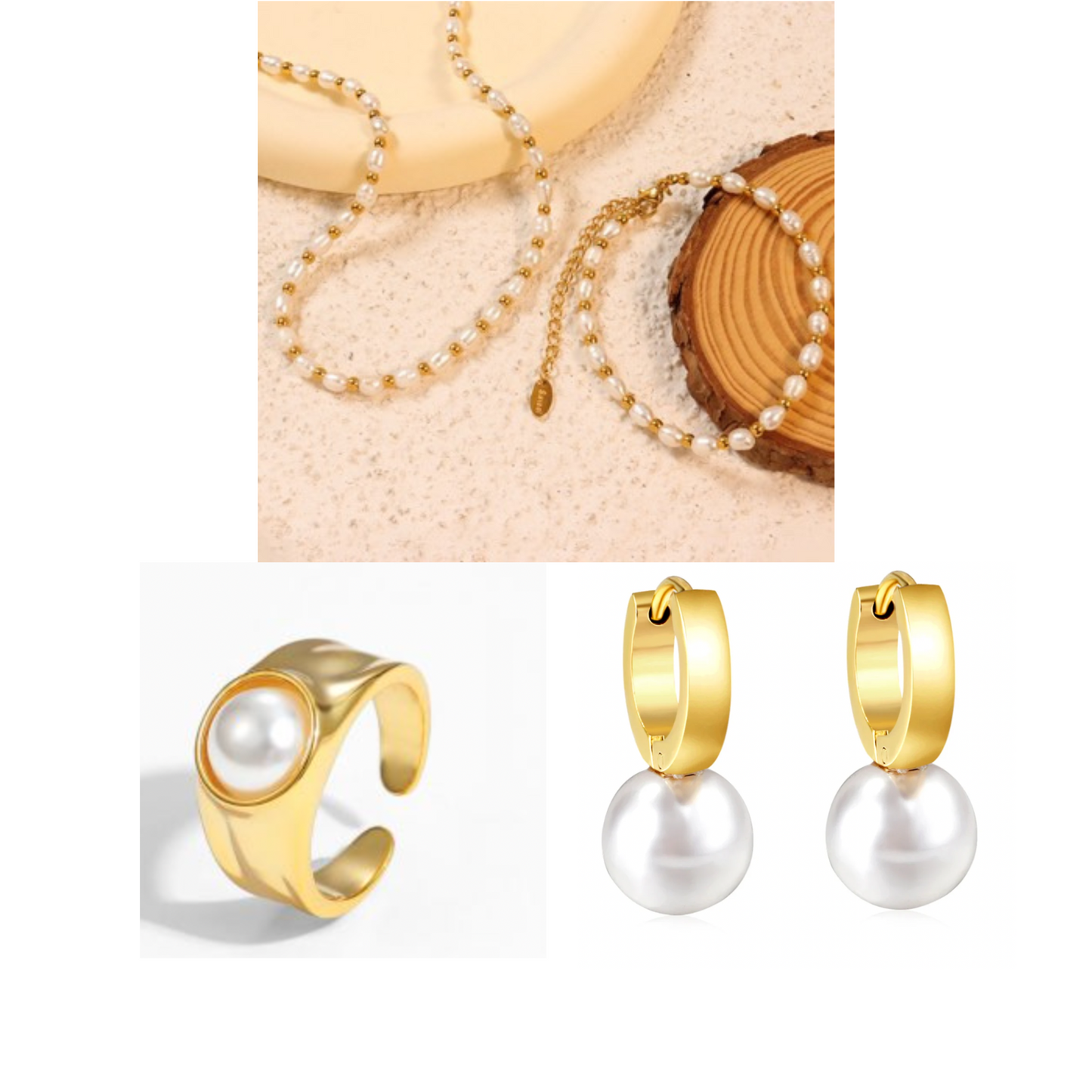 Luula Pearl Set - 18K Gold Plated