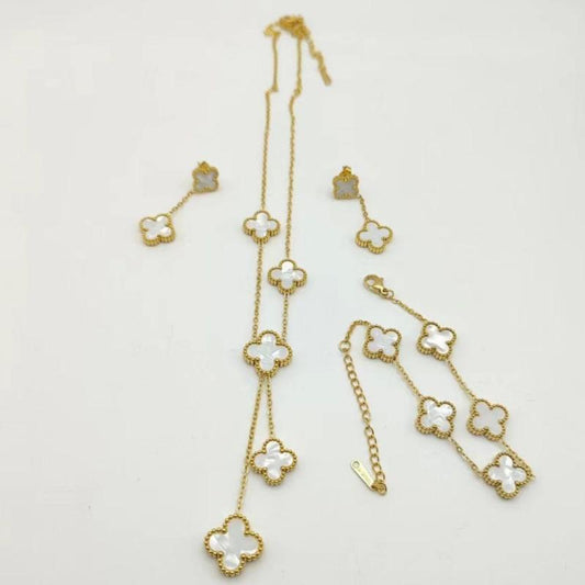 White Ubax Van Cleef Set 2.0  - 18K Gold Plated