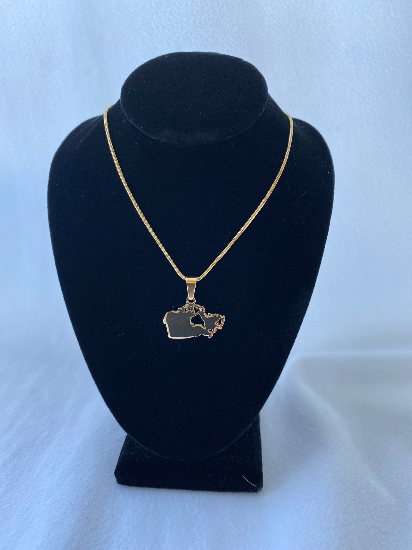 Country Map Necklaces - 18K Gold Plated