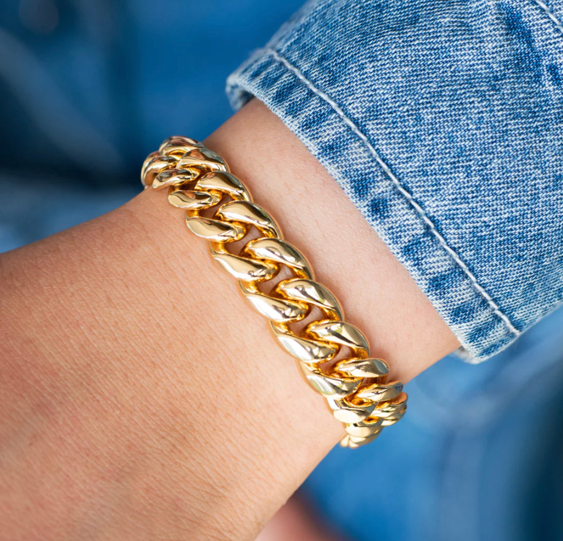 Iman Cuban Chain Bracelet - 18k Gold Plated