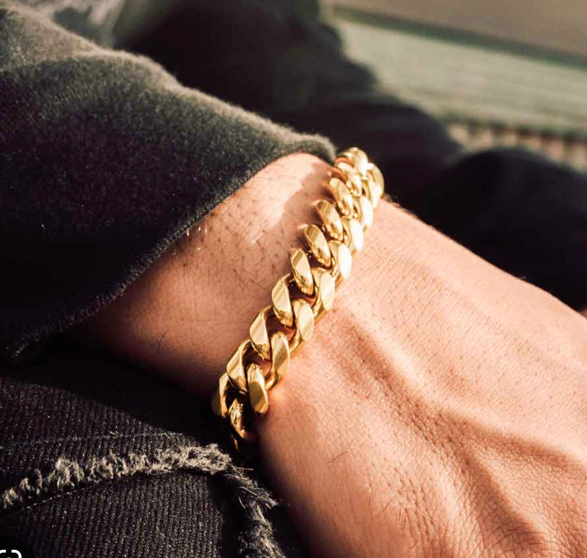 Iman Cuban Chain Bracelet - 18k Gold Plated